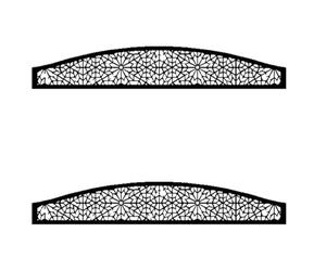 EasyComposite 2 x Composite Screen Trellis Topper - Decorative Lattice Panel for Outdoor Garden Fence - 1800mmx300mmx18mm (Morocco Curved, 2)