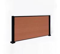 Easycomposite 3Ft Composite Fence Panel & Aluminium Post Fitted Above Ground - Teak Boards