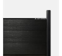 EasyComposite© Compostie Fence Board & Panel Full Kit for Concrete Post - Direct Replacement/Retrofit (Charcoal Black Woodgrain Finish, 100cm / 3ft)