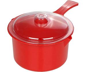 Easycook NS613R Easy Cook Polly Carbonate Non-Staining Microwave Sauce Pan and Lid, Red