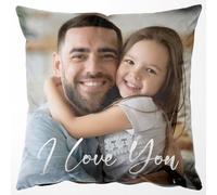 Easycosy Christmas Dad Gifts Personalised Cushion Cover - Velvet Photo Pillow Cases - Two Side Print - Custom Father's Day Xmas Birthday Gifts Special Moments Gift Ideal for Dad Daddy Grandad-45X45CM