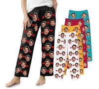 Easycosy Christmas Funny Gifts Personalised Pyjamas with Photo Christmas Pyjamas Family for Women Men Novelty Funny Face Pjs Personalised Birthday Anniversary Funny Secret Santa Xmas Gifts for Her Him