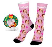 Easycosy Christmas Gifts Personalised Funny Socks with Photo Custom Face Novelty Socks Personalised Birthday Anniversary Funny Secret Santa Xmas Gifts for Women Men Him Her Dad Mum