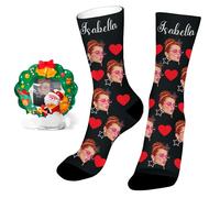 Easycosy Christmas Gifts Personalised Funny Socks with Photo Custom Face Novelty Socks Personalised Birthday Anniversary Funny Secret Santa Xmas Gifts for Women Men Him Her Dad Mum