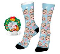 Easycosy Christmas Gifts Personalised Funny Socks with Photo Custom Face Novelty Socks Personalised Birthday Anniversary Funny Secret Santa Xmas Gifts for Women Men Him Her Dad Mum