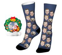 Easycosy Christmas Gifts Personalised Funny Socks with Photo Custom Face Novelty Socks Personalised Birthday Anniversary Funny Secret Santa Xmas Gifts for Women Men Him Her Dad Mum