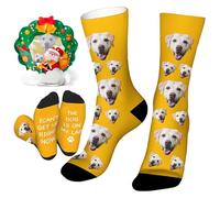 Easycosy Christmas Gifts Personalised Funny Socks with Photo Custom Face Novelty Socks Personalised Birthday Anniversary Funny Secret Santa Xmas Gifts for Women Men Him Her Dad Mum