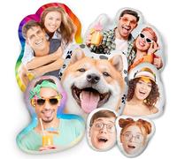 Easycosy Custom Face Pillow Personalised Photo Cushion Shaped Like Pet Dog Cat Customised Pet Pillow Personalised Anniversary Funny Gifts for Him Her Dog Cat Lovers Memorial Gifts for Pet