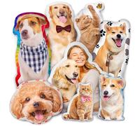 Easycosy Custom Pillow Personalised Photo Cushion Shaped Like Pet Dog Cat Customised Pet Face Pillow Personalised Anniversary Funny Gifts for Him Her Dog Cat Lovers Memorial Gifts for Pet