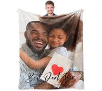 Easycosy Fathers Day Dad Gifts Personalised Blanket Custom Photo Blankets Dad Blanket Customised Birthday Anniversary Memorial Gifts for Daddy Men Grandad Boyfriend Husband from Son Daughter