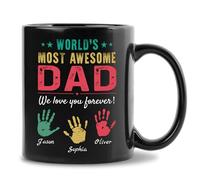 Easycosy Fathers Day Dad Gifts Personalised Mug (11oz/15oz) Custom Ceramic Coffee Mug Cup with Name Palm Personalised Gifts Father's Day Anniversary Birthday Gifts for Daddy Grandad from Daughter Son