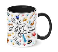 Easycosy Fathers Day Dad Gifts Personalised Mug (11oz) Custom Ceramic Coffee Mug Cup with Name Fist Personalised Gifts Father's Day Anniversary Birthday Gifts for Daddy Grandad from Daughter Son