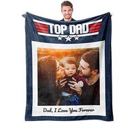 Easycosy Personalised Blanket Dad Gifts Custom Photo Blankets Dad Blanket Customised Birthday Anniversary Memorial Gifts for Daddy Men Grandad Boyfriend Husband from Son Daughter
