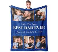 Easycosy Personalised Blanket Dad Gifts Custom Photo Blankets Dad Blanket Customised Birthday Anniversary Memorial Gifts for Daddy Men Grandad Boyfriend Husband from Son Daughter