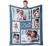 Easycosy Personalised Blanket Dad Gifts Custom Photo Blankets Dad Blanket Customised Birthday Anniversary Memorial Gifts for Daddy Men Grandad Boyfriend Husband from Son Daughter