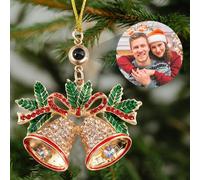 Easycosy Personalised Christmas Bauble Photo Ornaments for Christmas Tree Decorations Indoor Custom Bell Pendant with Picture Inside Memorial New Years Eve Xmas Women Men Gifts Home Decor Xmas