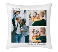 Easycosy Personalised Cushion Cover Birthday Gifts For Her - Personalised Pillowcase Two-Sides Design Custom Pillow With Photo Text Best Daddy Ever 45×45cm-No Filling