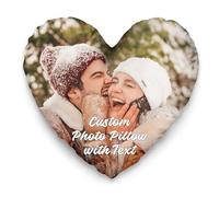 Easycosy Personalised Cushion Cover - Velvet Photo Pillow Cases - Two Side Print - Custom Christmas Valentine's Day Birthday Wedding Special Moments Gift idea for Couple Friends Lover-40X40CM
