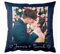 Easycosy Personalised Cushion Cover - Velvet Photo Pillow Cases - Two Side Print - Custom Valentine's Day Birthday Wedding Special Moments Gift idea for Couple Friends Lover-50X50CM
