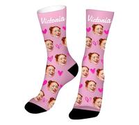 Easycosy Personalised Funny Socks with Photo Custom Face Novelty Socks Personalised Birthday Anniversary Funny Gifts for Women Men Him Her Dad Mum