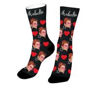 Easycosy Personalised Funny Socks with Photo Custom Face Novelty Socks Personalised Birthday Anniversary Funny Gifts for Women Men Him Her Dad Mum