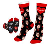 Easycosy Personalised Funny Socks with Photo Custom Face Novelty Socks Personalised Birthday Anniversary Funny Gifts for Women Men Him Her Dad Mum