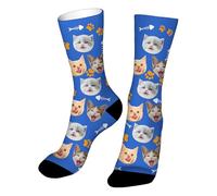 Easycosy Personalised Funny Socks with Photo Custom Face Novelty Socks Personalised Birthday Anniversary Funny Gifts for Women Men Him Her Dad Mum