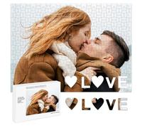 Easycosy Personalised Photo Jigsaw Puzzle 520 Pieces for Lover Custom Picture Text Birthday Anniversary Engagement Memorial Personalised Gifts for Her Him Women Men - Horizontal/Vertical