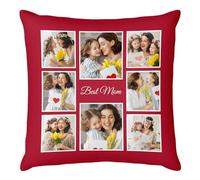 Easycosy Personalised Pillow Case Cushion Cover 30 x 30 cm Custom Pillow Personalised Cushions with Photo Two-Sides Design Birthday Gifts Anniversary Wedding for Her Him - Optional Cushion Insert