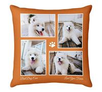 Easycosy Personalised Pillow Case Cushion Cover 40 x 40 cm Custom Pillow Personalised Cushions with Photo Pet Dog Two-Sides Design Birthday Gifts Anniversary for Her Him - Optional Cushion Insert