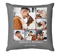 Easycosy Personalised Pillow Case Cushion Cover 40 x 40 cm Custom Pillow Personalised Cushions with Photo Two-Sides Design Birthday Gifts Anniversary Wedding for Her Him - Optional Cushion Insert
