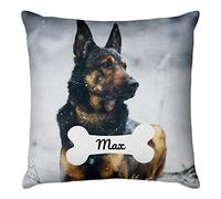Easycosy Personalised Pillow Case Cushion Cover 40 x 40 cm Custom Pillow Personalised Cushions with Photo Pet Dog Two-Sides Design Birthday Gifts Anniversary for Her Him - Optional Cushion Insert