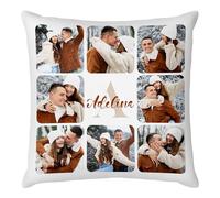 Easycosy Personalised Pillow Case Cushion Cover 45 x 45 cm Custom Pillow Personalised Cushions with Photo Two-Sides Design Birthday Gifts Anniversary Wedding for Her Him - Optional Cushion Insert