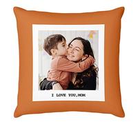 Easycosy Personalised Pillow Case Cushion Cover 45 x 45 cm Custom Pillow Personalised Cushions with Photo Two-Sides Design Birthday Gifts Anniversary Wedding for Her Him - Optional Cushion Insert