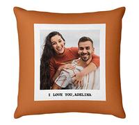 Easycosy Personalised Pillow Case Cushion Cover 55 x 55 cm Custom Pillow Personalised Cushions with Photo Two-Sides Design Birthday Gifts Anniversary Wedding for Her Him - Optional Cushion Insert