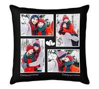 Easycosy Personalised Pillow Case Cushion Cover 66 x 66 cm Custom Pillow Personalised Cushions with Photo Two-Sides Design Birthday Gifts Anniversary Keepsake for Her Him - No Cushion Insert