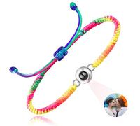 Easycosy Photo Bracelet Personalised Projection Bracelets with Picture inside, Adjustable Length Christmas Memorial Gifts for Women/Friends/Her