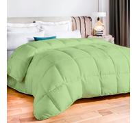 EASYCOT 10.5 Tog Down Alternative Comforter - 100% Egyptian Cotton Quilted Duvet Insert with Corner Tabs, Box Stitched, Fluffy All-Season Bedding, Ultra Soft Hotel Quality Blanket -Sage Green, Emperor
