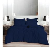 EASYCOT 1000 Thread Count 100% Egyptian Cotton Quilt Duvet -3 PC Duvet Cover Set Long Staple Cotton Navy Blue Luxurious soft sateen King Size Bedding Set