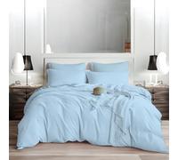 EASYCOT Luxury 800 Thread Count 100% Egyptian Cotton Premium Quality Double Size - 1 PC Duvet Cover With 2 Pillow Shams - Light Blue