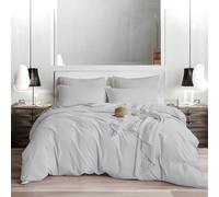 EASYCOT Luxury 800 Thread Count 100% Egyptian Cotton Premium Quality Single Size - 1 PC Duvet Cover With 2 Pillow Shams - Silver Gray
