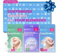 EasyDerm 3-Type Pimple Patches Gift Set, Acne care soluution, Korean Spot Patch to Cover ZitsㅣQuick Calming(10ea) + Relief(42ea) + Beauty Patches(42ea)ㅣTrendy Teen girl gifts Back to School MUST HAVE