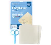 Easyderm Thin Collection (4" x 4", 1 Pack (2 Dressings) + Mini Scissors)