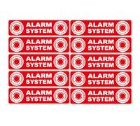 easydruck24de Pack of 10 Sticker Alarm System I 12 x 3 cm I Red I Warning Alarm Secured I Window Glass Door Building Garage Car I Weatherproof I Exterior Adhesive I hin046