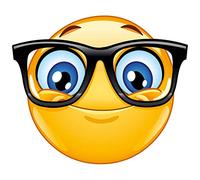 easydruck24de Smile Sticker Nerd I 10 x 10 cm I Funny Sticker with Glasses I for Laptop Notebook Door Scooter Car I Self-Adhesive I Weatherproof I kfz672