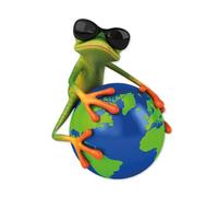 easydruck24de Sticker Frog World Globe Funny - 10 cm - kfz810