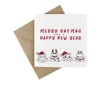 EasyEco Easy Eco Wildflower Cat Christmas Card - Eco-Friendly And Plantable - Pack Of 10