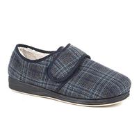 EasyFit Augustus Touch-Fastening Slippers - Navy Multi Size 9