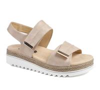 EasyFit Catena Extra Wide Touch Fasten Sandals - Beige Size 4