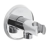 EASYFIT Contemporary Round Shower Wall Outlet with HANDSET Holder Bracket Chrome 80MM, 1 in Pack